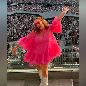 Pink Tulle Dress -  Anthropologie - L/XL - Eras Tour Outfit